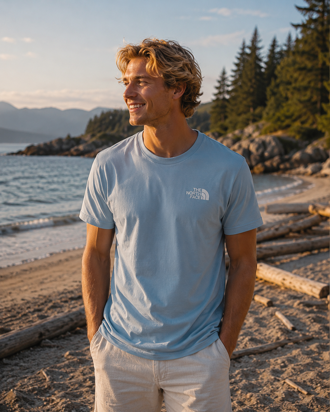 T-shirt The Holy Face® bleu - plage